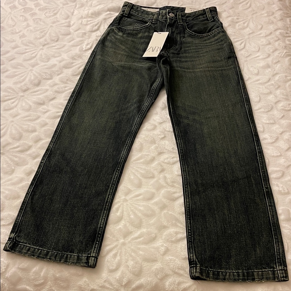 Zara Men's Dark Gray Straight Jeans